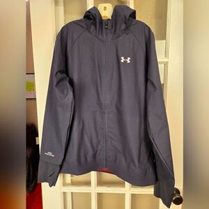 Men's Under Armour Cold Gear Gore Windstopper Black Hooded Windbreaker XL Jacket